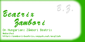 beatrix zambori business card