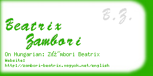 beatrix zambori business card